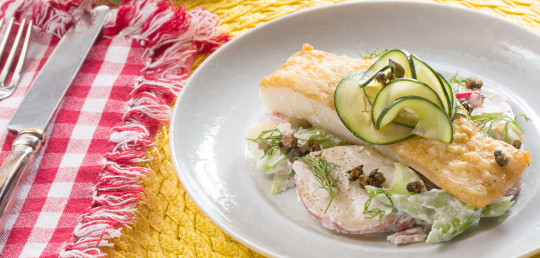 Bramborový salát s treskou