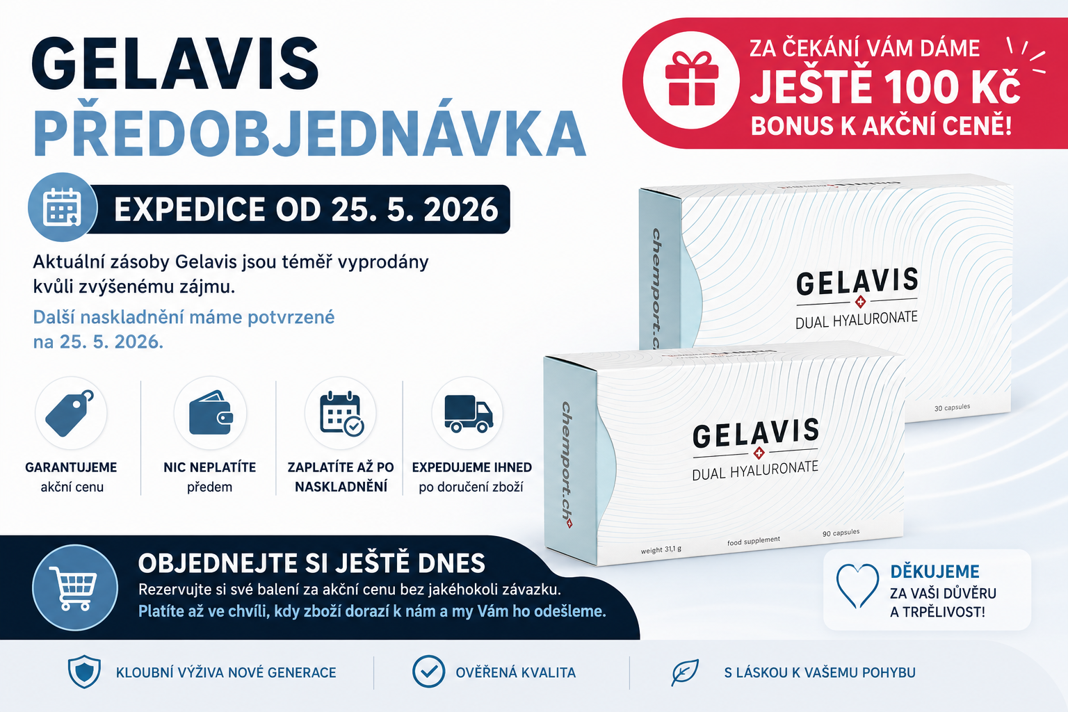 Předobjednávka GELAVIS akční cena