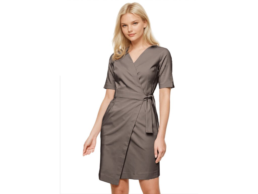 Zavinovací zdravotnické šaty EXKLUZIV - nugát (Velikost 42)