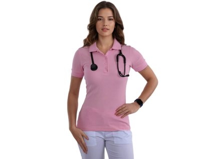 Dámská polo košile MEDICAL - baby pink (Velikost 2XL)