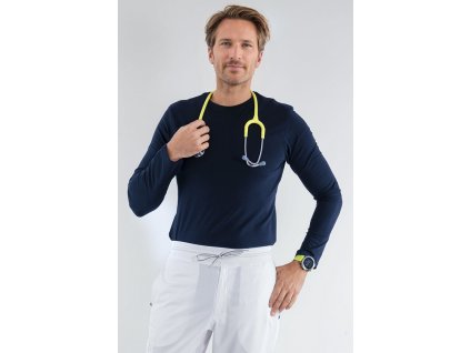 Elastické pánské tričko MEDICAL s dlouhým rukávem námořnicky modré (Velikost 2XL)