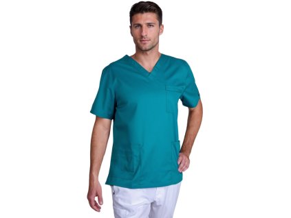 Pánská/ unisex halena V-výstřih - modrozelená (Velikost 3XL)