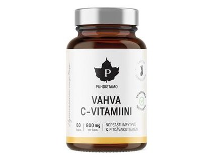 Strong Vitamin C 60 kapslí (Vahva C-Vitamiini) Vysoce účinný vitamín C pro imunitní systém