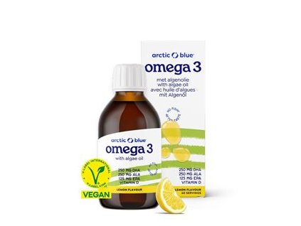 Vegan Omega 3-6-9 Algae 150ml (Konopný olej + olej z mořské řasy + vitamín D 400IU) Komplexní veganský olej s omega 3-6-9 a vitamínem D pro celkové zdraví