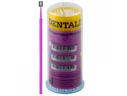 dentaline aplikator mikro z uchwytem rozowy fine o 15mm opak 100 szt