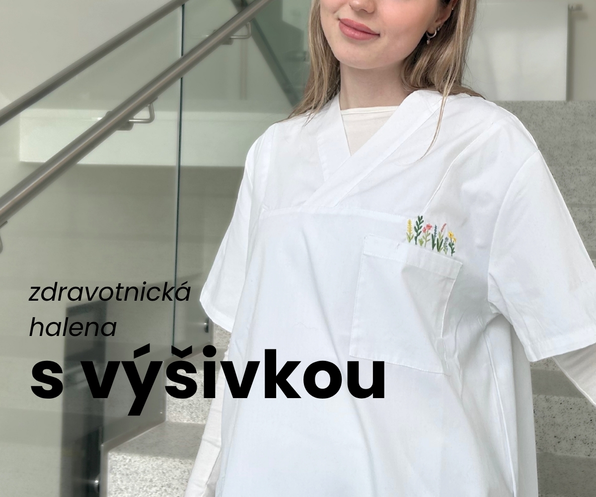 Zdravotnická halena s výšivkou