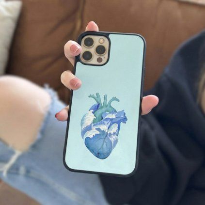 Phone case Ocean heart black