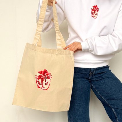 Plátěná taška Pomegranate heart