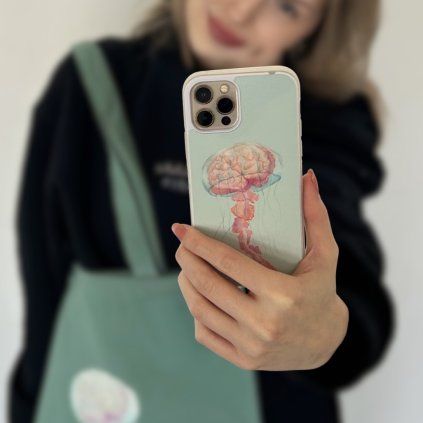 Etui na telefon Jelly brain białe