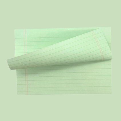 Flashcards green lined 80g