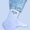 Socks Uterus with embroidery white