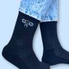 Socks Uterus with embroidery black