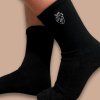 Socks Heart with embroidery black