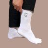 Socks Tooth with embroidery white