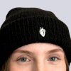 Black hat with embroidery Heart