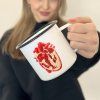 Enamel mug Pomegranate-heart large