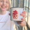 Ceramic enamel-style mug Pomegranate heart