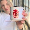 Ceramic enamel-style mug Pomegranate heart