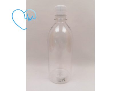 Plastová lahvička čirá s bílým víčkem 500 ml
