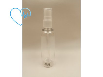 Plastová lahvička čirá s kosmetickým rozprašovačem Via 100 ml
