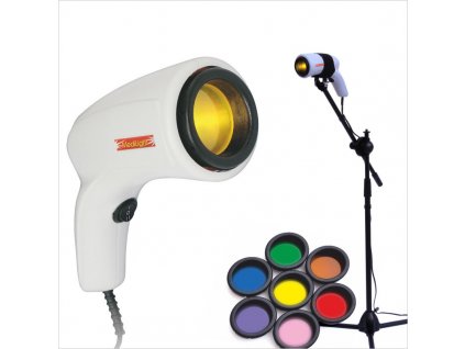 Biolampa MediLight s kolorterapiou a stojanom + kniha Liečba svetlom... v cene  Zvýhodnený set MediLight lampa malá + kolorterapia + stojan