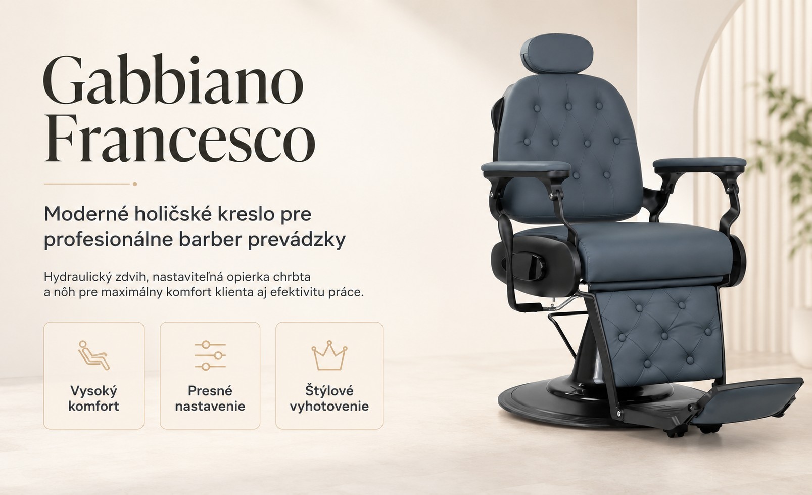 Holičské kreslo Gabbiano Francesco