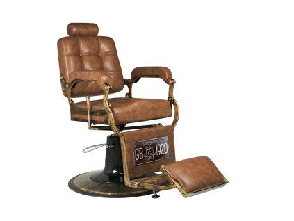 Holičské křeslo Gabbiano Boss Old Leather světle hnědé