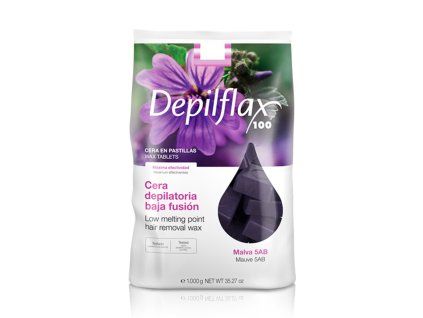Depilflax 100 elastický depilační vosk s nízkou teplotou tání Malva 5AB 1000 g