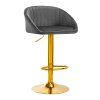 4Rico Bar Hocker QS-B16G sametově šedý