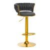 4Rico Bar Hocker QS-B313a sametově šedý