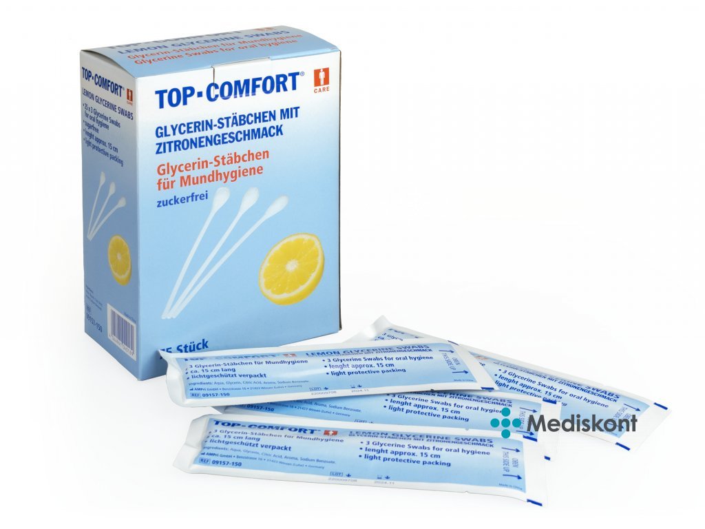Glycerinové tyčinky Med- Comfort pro hygienu dutiny ústní 10 cm, 75 ks