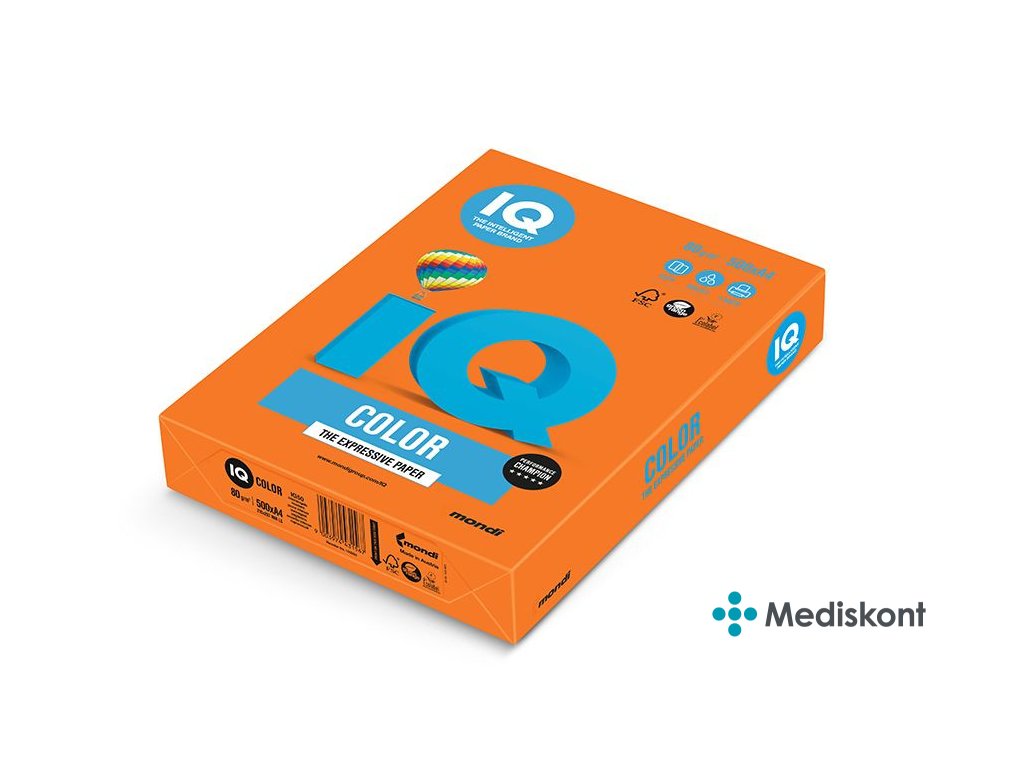 46135 barevny papir iq color oranzovy a4 80 g 500 listu