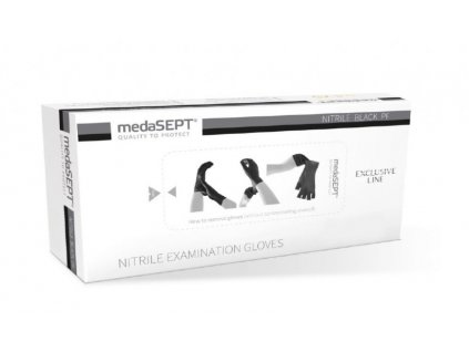 medaSEPT rukavice nitrilové 100 ks, černé, nepudrované