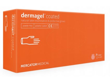 Rukavice latexové Mercator Medical Dermagel coated, 100 ks, bílá, nepudrované