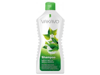 VAKAVO Vlasový šampon bříza a kopřiva 550 ml