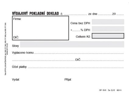 43828 jednoduchy vydajovy pokladni doklad a6 50 listu