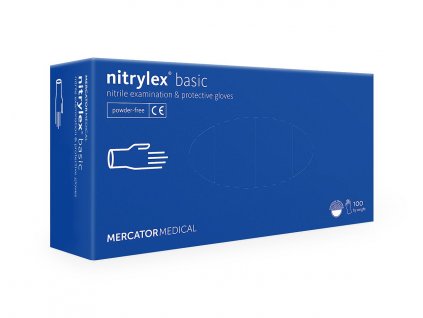 Mercator Medical Nitrylex Basic rukavice nitrilové 100 ks, modré, nepudrované