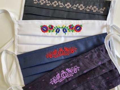 64812 rouska folklorni s vysivkou 1 ks