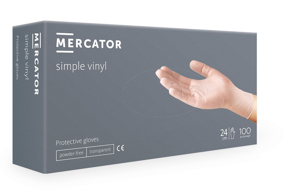 Levně Mercator Medical simple vinyl Powder free 100 ks Velikost: S