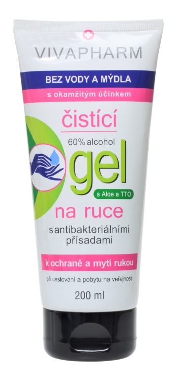 Levně Gel na ruce VivaPharm 200 ml, čistící