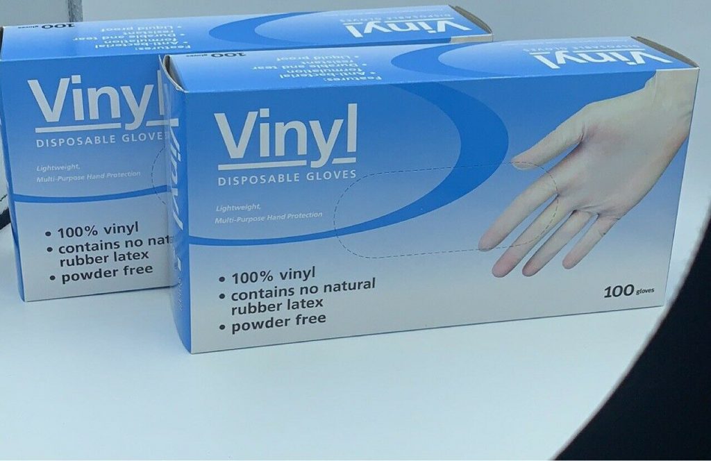 Rukavice vinylové Vinyl Disposable Gloves, 100 ks, modrá, nepudrované Rozměr: M