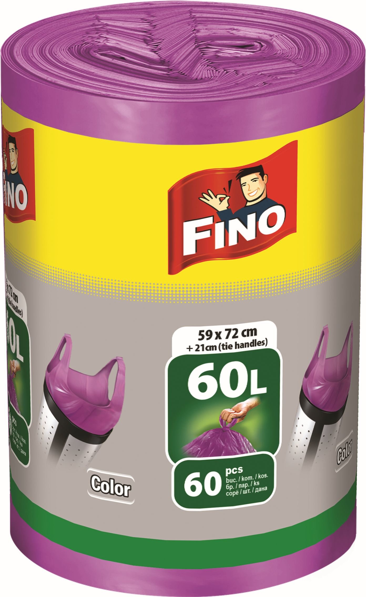 Levně Fino HD Color s uchy C&C 60 l 13 µm 60 ks