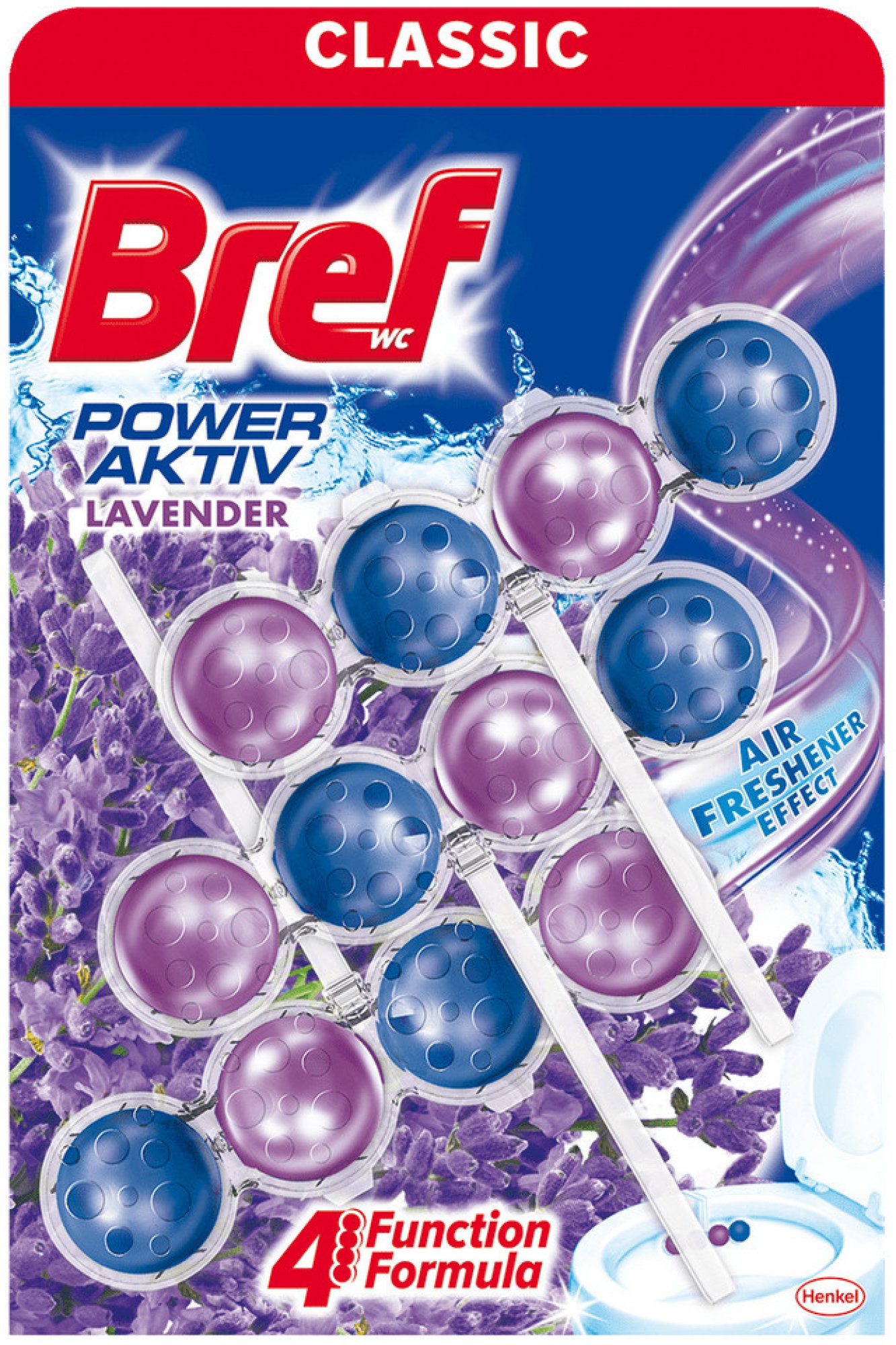 Bref Power Aktiv 4 Formula WC blok Lavender 3 x 50 g