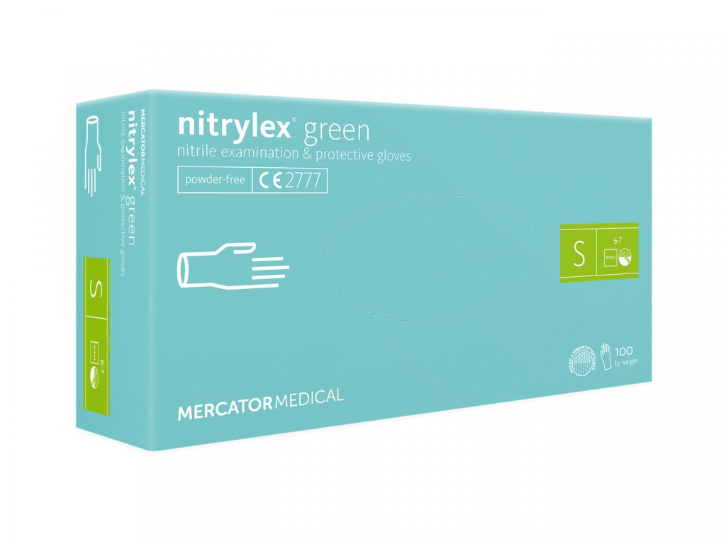 Levně MERCATOR MEDICAL NITRYLEX GREEN 100 ks Rozměr: S