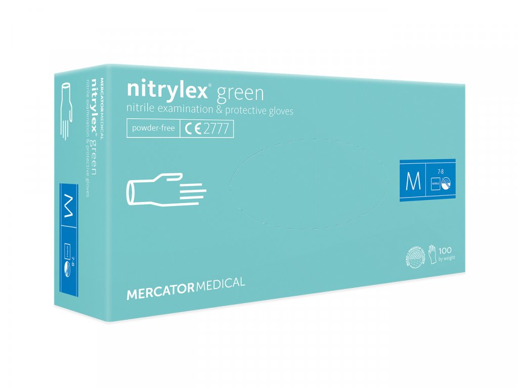 Levně MERCATOR MEDICAL NITRYLEX GREEN 100 ks Rozměr: M