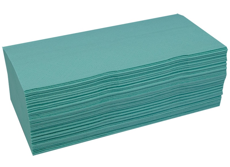 Linteo Papírové ručníky ZZ, 200 ks, 230 x 250 mm, zelené, 60108
