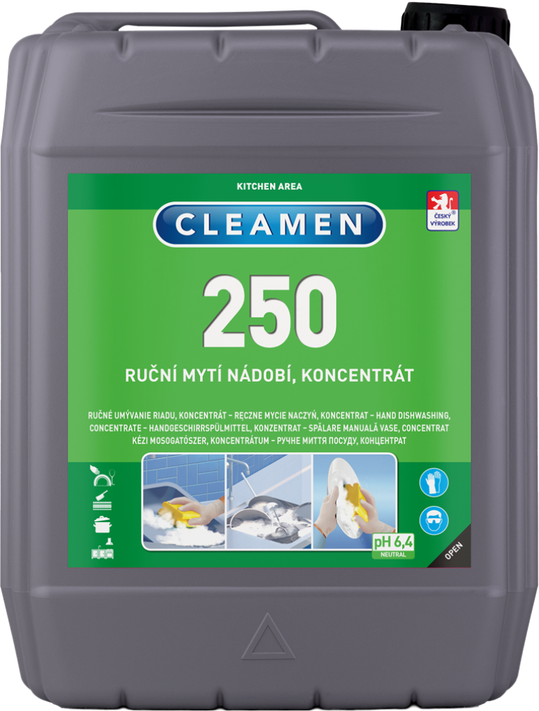 Cleamen 250 ruční mytí nádobí koncentrát 1 l Varianta: CLEAMEN 250 ruční mytí nádobí koncentrát 5 l