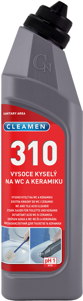 Levně Cleamen 310 gelový čistič na WC a keramiku 750 ml Varianta: CLEAMEN 310 extra kyselý na WC a keramiku 750 ml