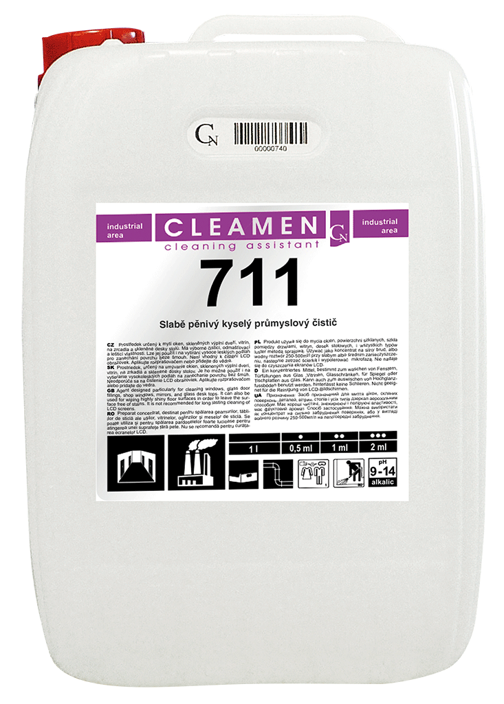 Levně CLEAMEN 711 Slabě pěnivý kyselý průmyslový čistič Varianta: CLEAMEN 711 Slabě pěnivý kyselý průmyslový čistič, 21kg