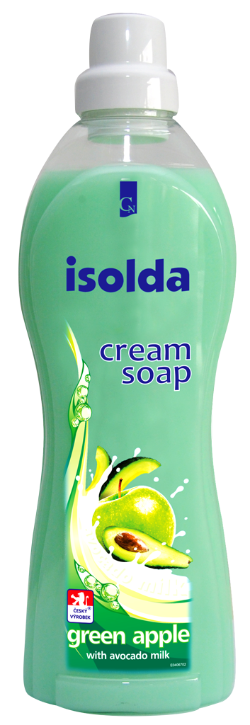 Levně Isolda krémové tekuté mýdlo Zelené jablko s avokádovým mlékem 500 ml Varianta: ISOLDA zelené jablko, krémové mýdlo 1L